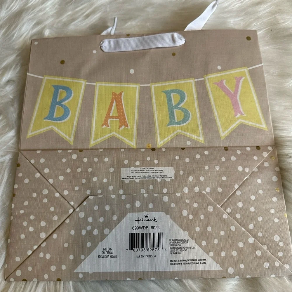 🩵5/$8 Baby Shower Banner with Yellow and Multicolor gift bag